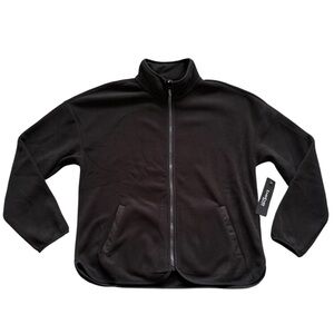 NWT BeBe Sport Woman’s Medium Black Diamond Zipper Full Zip Fleece Jacket